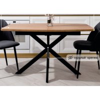 Стол АРИЗОНА 130 БЕЛЫЙ МРАМОР АКТИВНЫЙ , керамика / Черный каркас, М-City