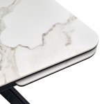 Стол Arthur раскладной 120-184x80x75см, керамогранит белый мрамор Greys White, чёрный Стол Arthur раскладной 120-184x80x75см, керамогранит белый мрамор Greys White, чёрный