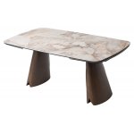 Стол IMBERT 180 GLOSS PATAGONIA, керамика на стекле/ брашированный каркас, цвет медный, ®DISAUR