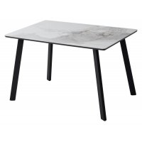 Стол ТИК ТАК 120 PANDORA LIGHT, керамика / Черный каркас М-City