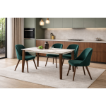 Стол ESMIR 160 GLOSS LUXURY PANDORA SOLID CERAMIC/орех, ®DISAUR