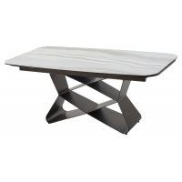 Стол ABSALON 180 ICE AGATE, керамика, стекло / Шоколадное золото каркас, ®DISAUR