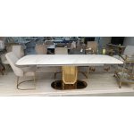 Стол обеденный раскладной Моника MC3034-160W, 160(41+41)х90х77 см, белая керамика