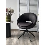 Стул ANABEL 360 град. поворот Черный  Maison 99# / OTE COBBLE 457 / серый каркас, ®DISAUR
