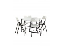 Комплект раскладного стола и стульев Кейт белый