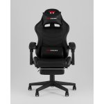 Кресло спортивное TopChairs Prophet с оттоманкой черный