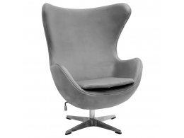 Кресло EGG STYLE CHAIR серый, искусственная замша