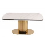 Стол обеденный раскладной Моника MC3034-160W, 160(41+41)х90х77 см, белая керамика