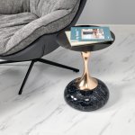 Кофейный столик Angel 40x55см, чёрный мрамор, металл