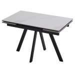 Стол НЕО-2 120 MATTE БЕЛЫЙ МРАМОР, керамика / Черный каркас, М-City