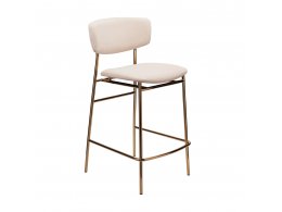 Стул полубарный Elle кремовый с золотыми ножками