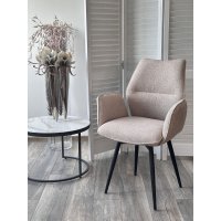 Стул ГРИН 360 град. поворот. NS-04 Крем, букле / черный каркас, М-City