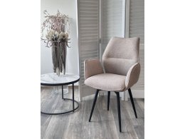 Стул ГРИН 360 град. поворот. NS-04 Крем, букле / черный каркас, М-City