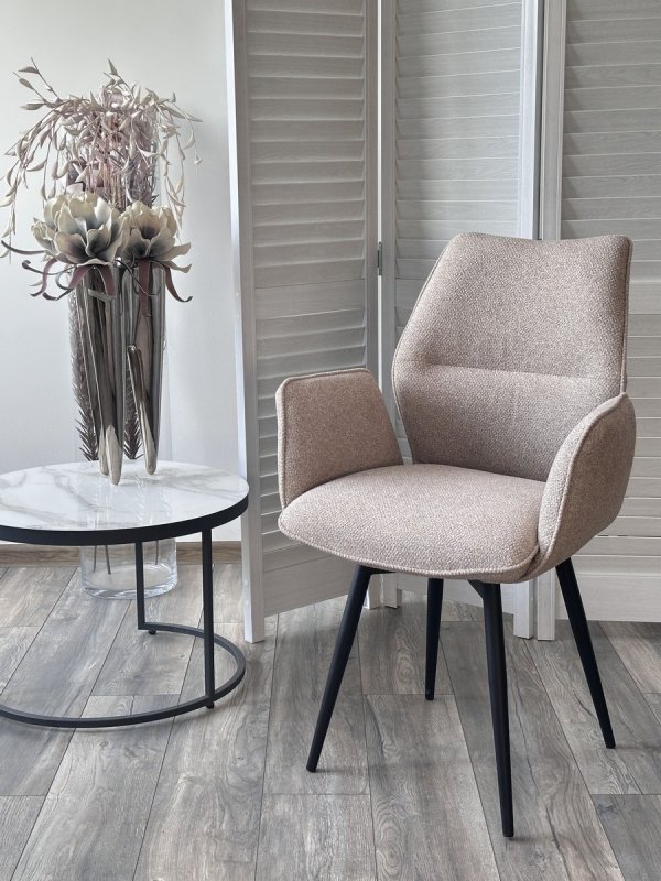 Стул ГРИН 360 град. поворот. NS-04 Крем, букле / черный каркас, М-City Стул ГРИН 360 град. поворот. NS-04 Крем, букле / черный каркас, М-City