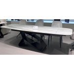 Стол ABSALON 180 ICE AGATE, керамика, стекло / Шоколадное золото каркас, ®DISAUR