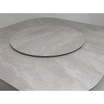 Стол RUBEN 132 TL-109 Серый мрамор, испанская керамика, стекло / Латте, ®DISAUR