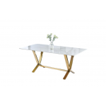 Стол обеденный Дориан DT-2853, 180х90х75 см, белый мрамор