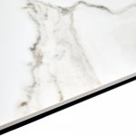 Стол Arthur раскладной 120-184x80x75см, керамогранит белый мрамор Greys White, чёрный Стол Arthur раскладной 120-184x80x75см, керамогранит белый мрамор Greys White, чёрный