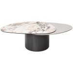 Стол кофейный NIKLAS TL-312 испанская керамика, стекло / МДФ окраш. /темно-серый МДФ каркас ®DISAUR