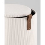 Пуф Руни S с ящиком вельвет белый