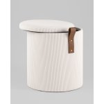 Пуф Руни S с ящиком вельвет белый