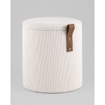 Пуф Руни S с ящиком вельвет белый