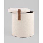 Пуф с ящиком Эркки рогожка S белый