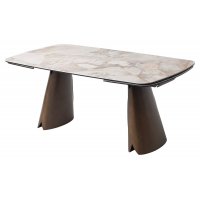 Стол IMBERT 180 GLOSS PATAGONIA, керамика на стекле/ брашированный каркас, цвет медный, ®DISAUR