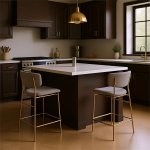 Стул полубарный Elle латте с золотыми ножками