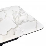 Стол Arthur раскладной 120-184x80x75см, керамогранит белый мрамор Greys White, чёрный Стол Arthur раскладной 120-184x80x75см, керамогранит белый мрамор Greys White, чёрный