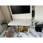 Стол обеденный раскладной Моника MC3034-160W, 160(41+41)х90х77 см, белая керамика