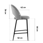 Стул полубарный Меган SN велюр зеленый