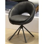 Стул ANABEL 360 град. поворот Черный  Maison 99# / OTE COBBLE 457 / серый каркас, ®DISAUR