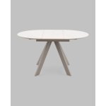 Стол круглый Миндель D100 столешница керамика белый глянец, основание металл латте