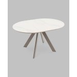 Стол круглый Миндель D100 столешница керамика белый глянец, основание металл латте