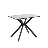 Стол Мармер мини нераскладной 90х60х75 см, столешница IT.MID.GRAY, подстолье металл черный