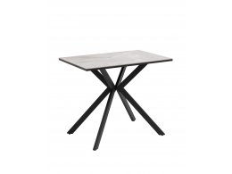 Стол Мармер мини нераскладной 90х60х75 см, столешница IT.MID.GRAY, подстолье металл черный