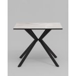 Стол Мармер мини нераскладной 90х60х75 см, столешница IT.MID.GRAY, подстолье металл черный