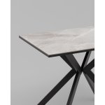 Стол Мармер мини нераскладной 90х60х75 см, столешница IT.MID.GRAY, подстолье металл черный