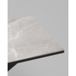 Стол Мармер мини нераскладной 90х60х75 см, столешница IT.MID.GRAY, подстолье металл черный