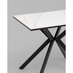 Стол Мармер мини нераскладной 90х60х75 см, столешница SNOW WHITE, подстолье металл черный Стол Мармер мини нераскладной 90х60х75 см, столешница SNOW WHITE, подстолье металл черный