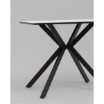 Стол Мармер мини нераскладной 90х60х75 см, столешница SNOW WHITE, подстолье металл черный Стол Мармер мини нераскладной 90х60х75 см, столешница SNOW WHITE, подстолье металл черный