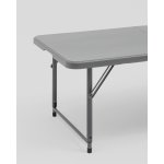 Стол-чемодан складной 122*61*74 см с регулировкой высоты серый