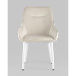 Стул Диана велюр кремовый ножки белые 4 шт