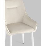 Стул Диана велюр кремовый ножки белые 4 шт