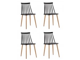 Стул Морган пластиковый черный 4 шт