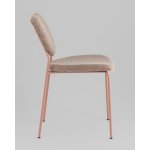 Стул обеденный Gigi шенилл коричневый розовые ножки