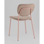 Стул обеденный Gigi шенилл коричневый розовые ножки