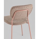 Стул обеденный Gigi шенилл коричневый розовые ножки