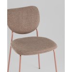 Стул обеденный Gigi шенилл коричневый розовые ножки